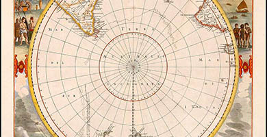 1856 4[ Untitled Mapof South Pole]  Frederick De Wit 1680